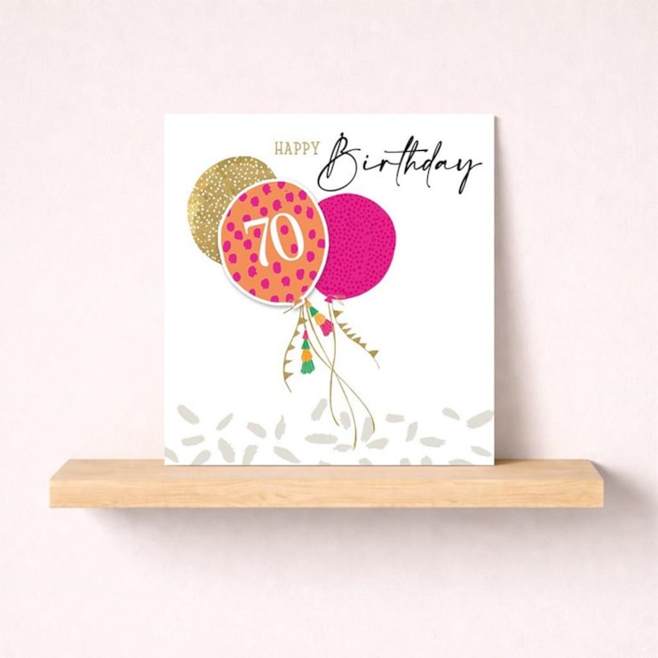 Age 70 Birthday Card - Balloons