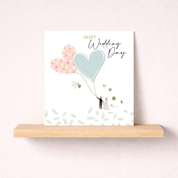 Wedding Card - Heart Balloons