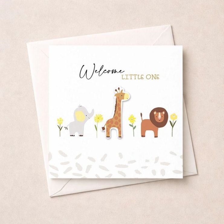 New Baby Card - Baby Animals