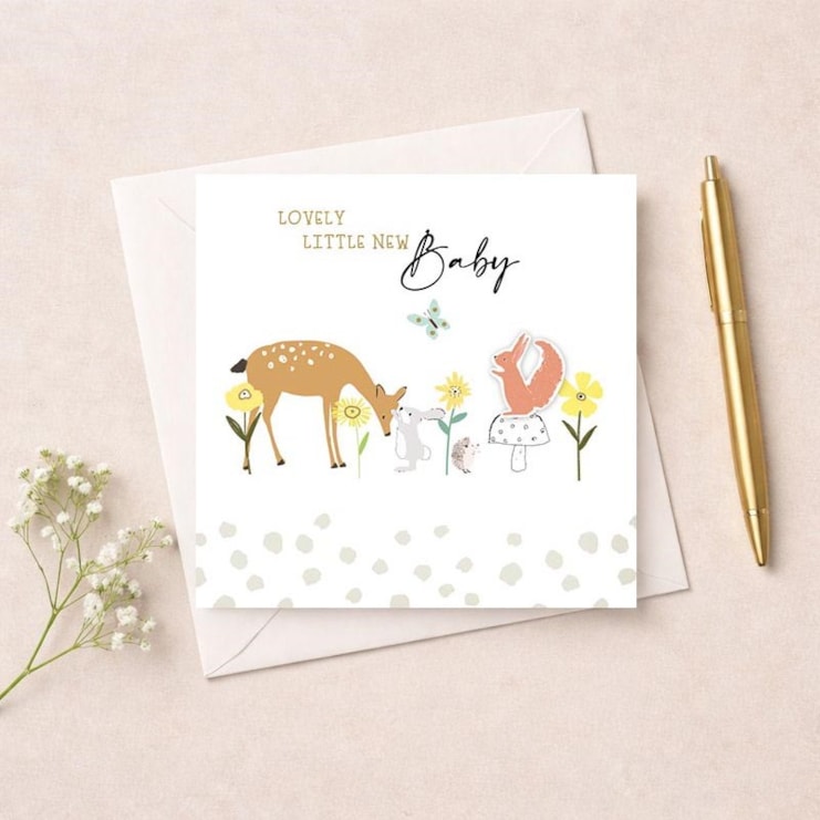 New Baby Card - Woodland Animals