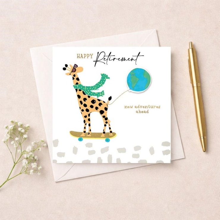 Retirement Card - Skateboarding Giraffe Retirement Card - Skateboarding Giraffe