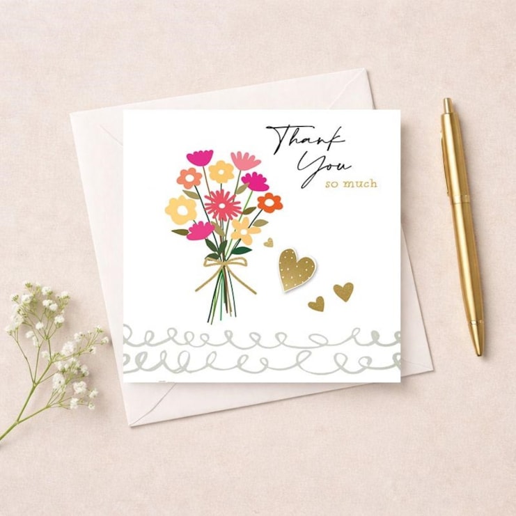Thank You Card - Flowers & Hearts Thank You Card - Flowers & Hearts