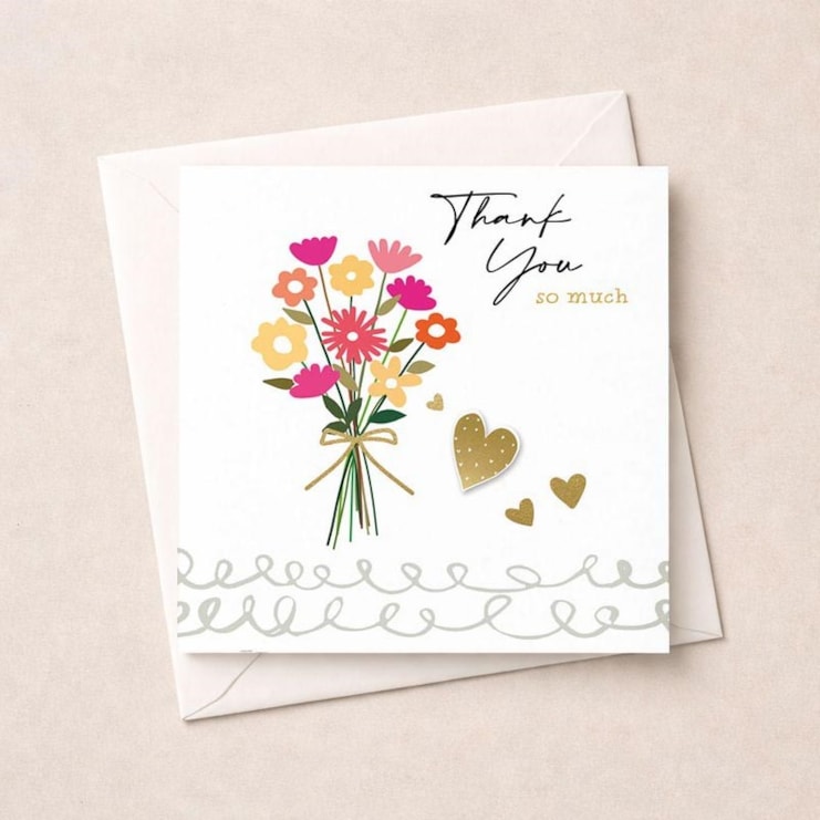 Thank You Card - Flowers & Hearts Thank You Card - Flowers & Hearts