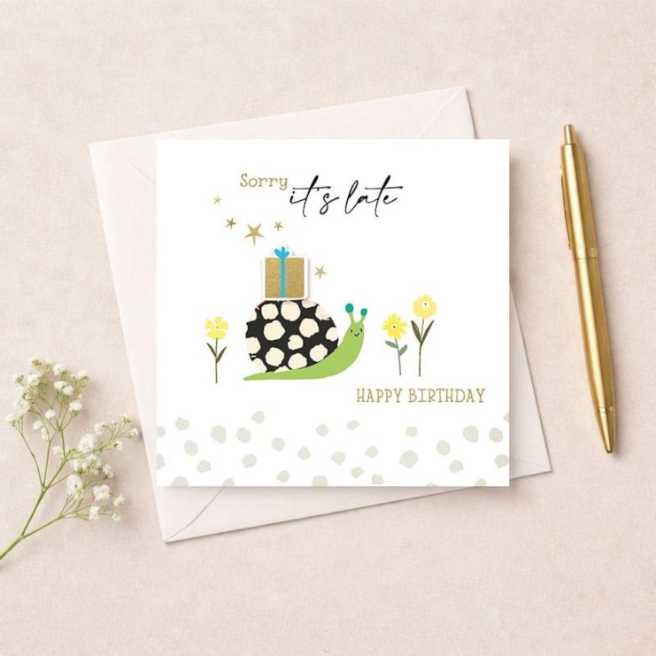 Belated Birthday Card - Snail