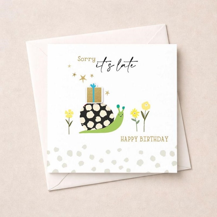 Belated Birthday Card - Snail