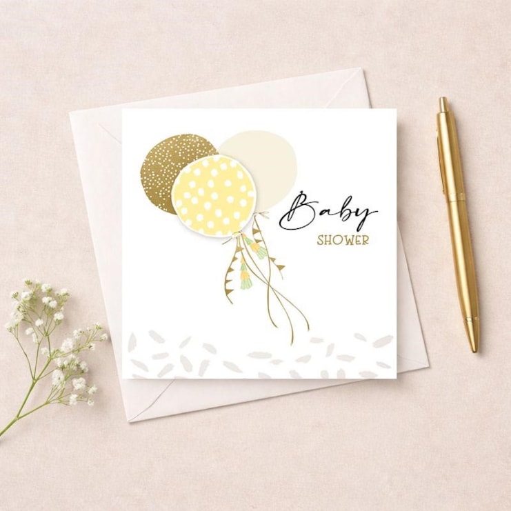 Baby Shower Card - Balloons