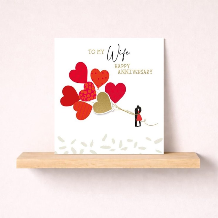 Wife Anniversary Card - Heart Balloons Wife Anniversary Card - Heart Balloons