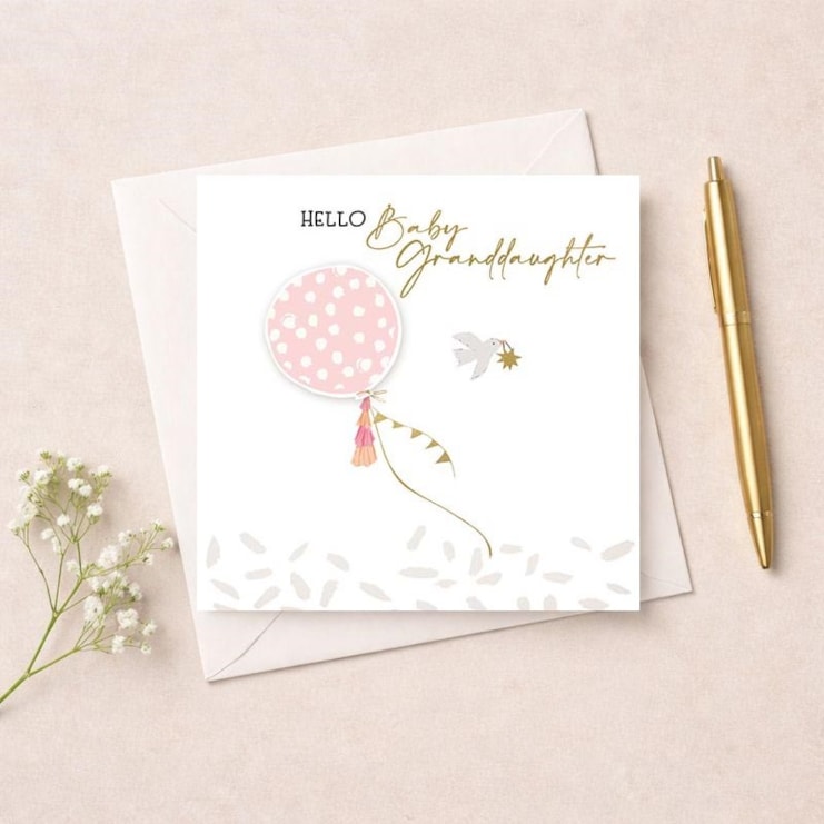 New Baby Card - Granddaughter Balloon