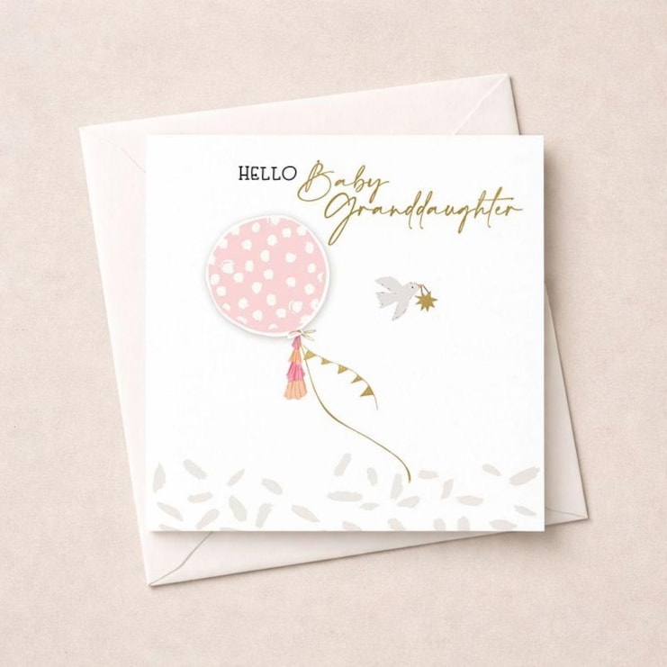New Baby Card - Granddaughter Balloon