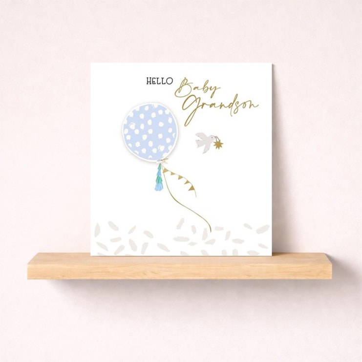 New Baby Card - Grandson Balloon