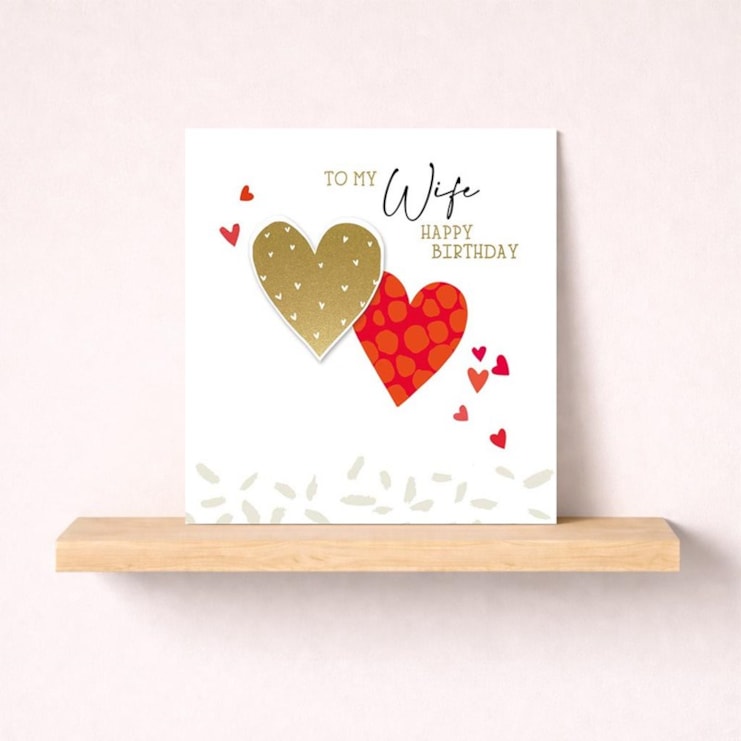Wife Birthday Card - Hearts