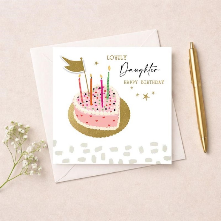 Birthday Card - Daughter Heart Cake