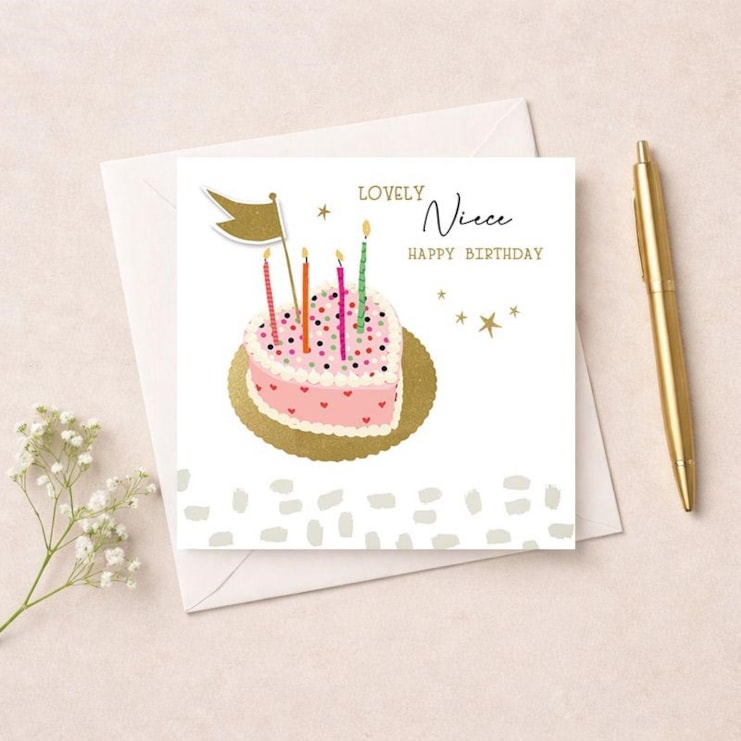 Birthday Card - Niece Heart Cake