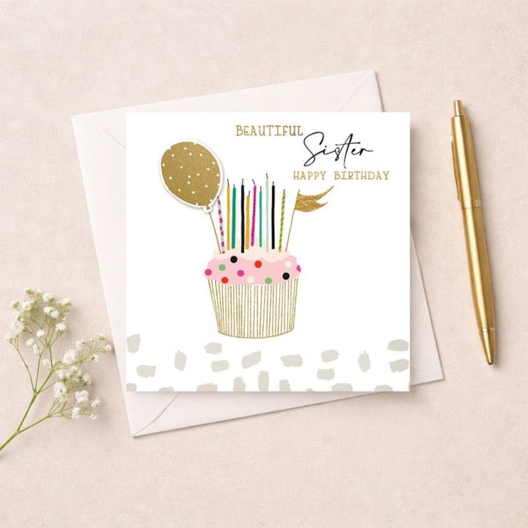 Birthday Card - Sister Cupcake