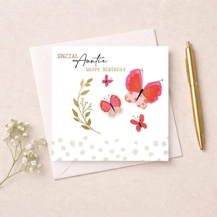 Birthday Card - Auntie Butterflies Birthday Card - Auntie Butterflies