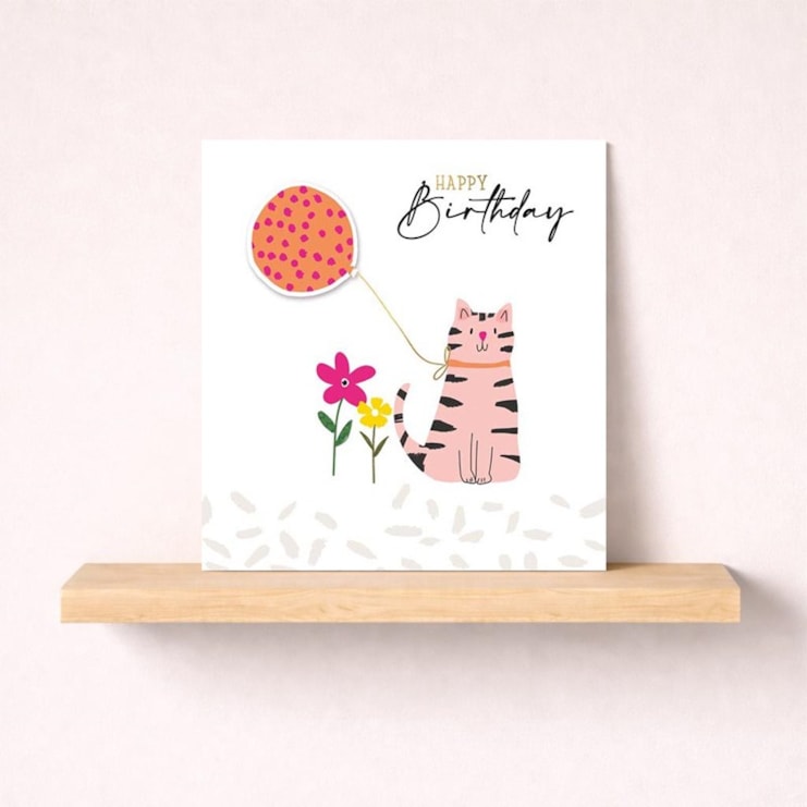 Birthday Card - Cat With A Balloon Birthday Card - Cat With A Balloon
