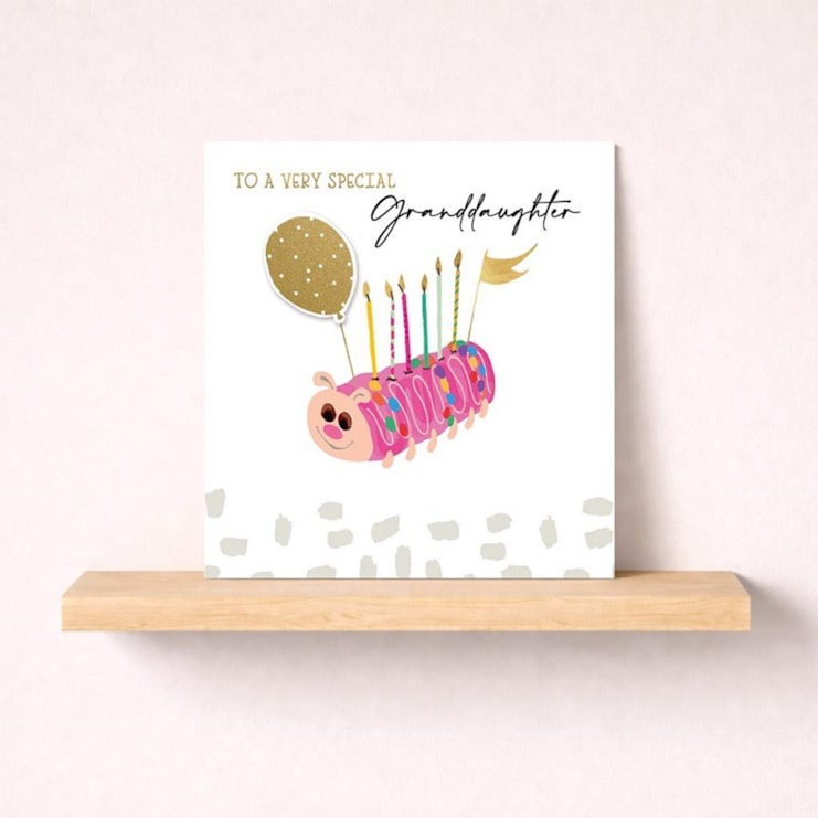 Granddaughter Birthday Card - Caterpillar Cake