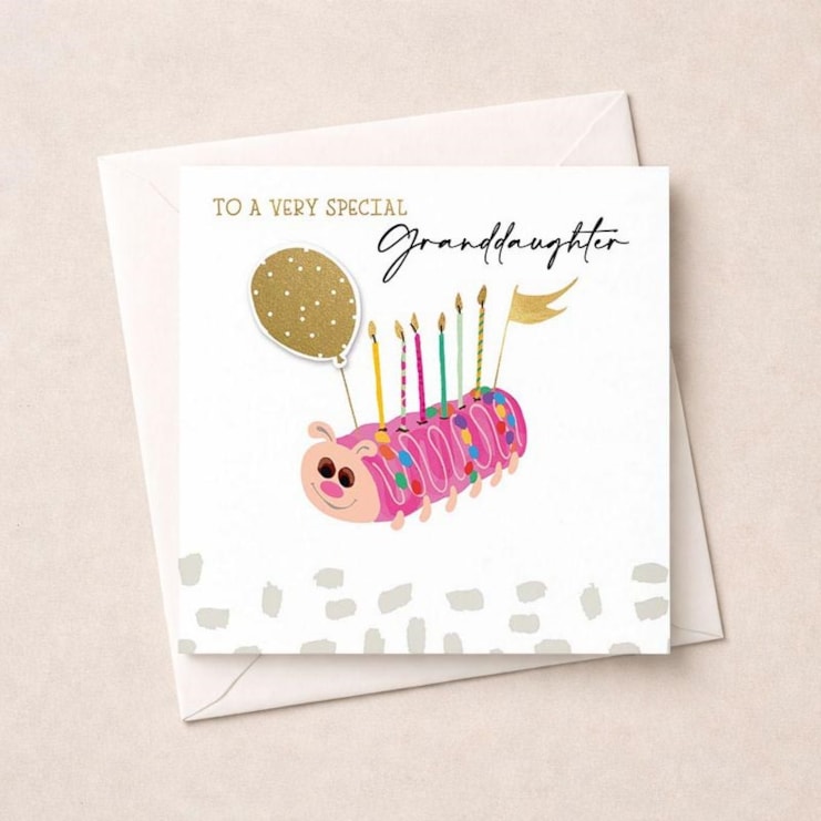Granddaughter Birthday Card - Caterpillar Cake Granddaughter Birthday Card - Caterpillar Cake