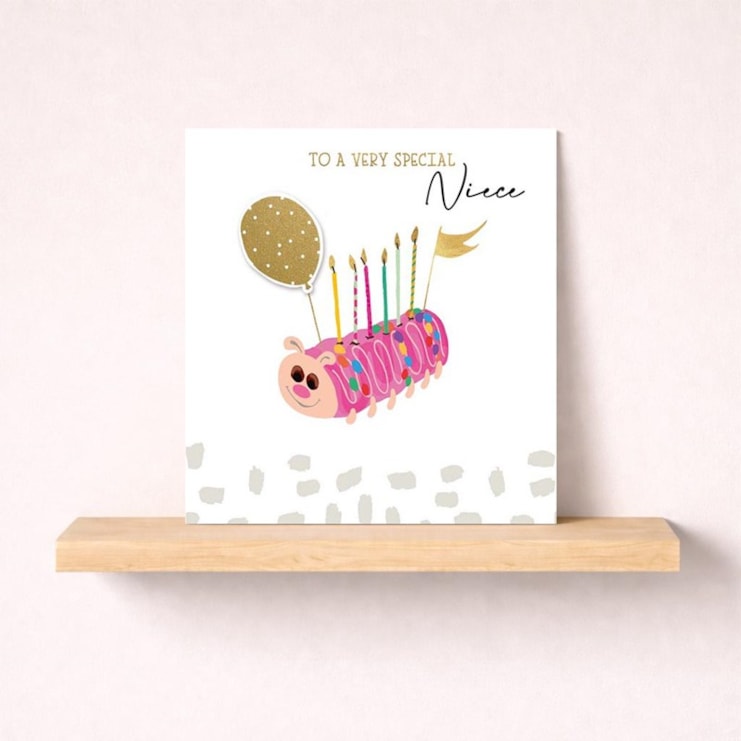 Niece Birthday Card - Caterpillar Cake