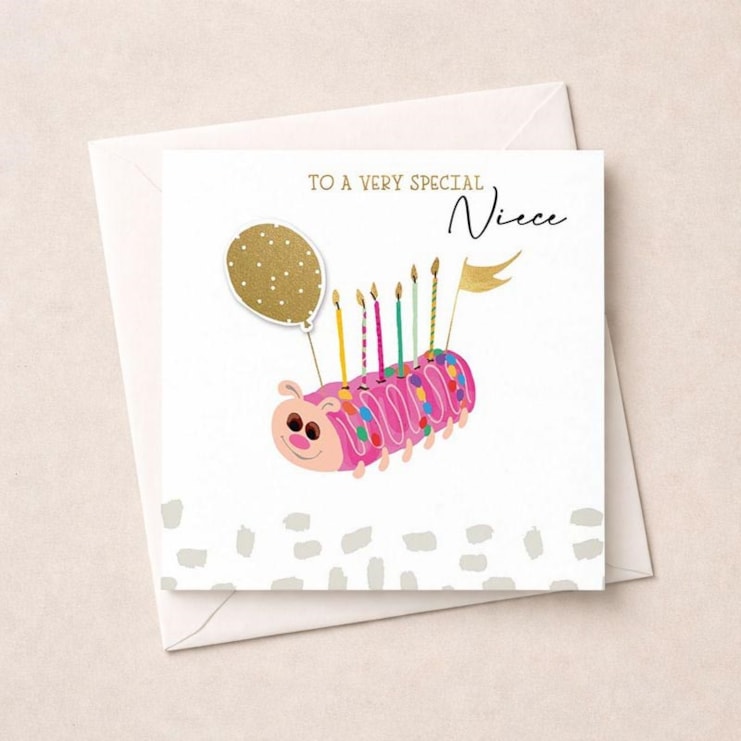 Niece Birthday Card - Caterpillar Cake