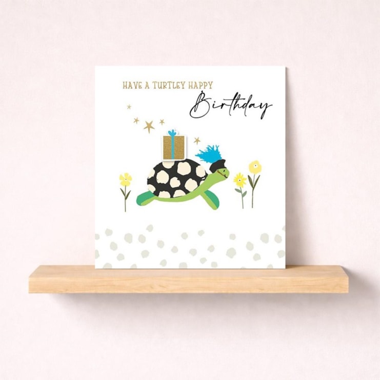 Birthday Card - Tortoise With Gift