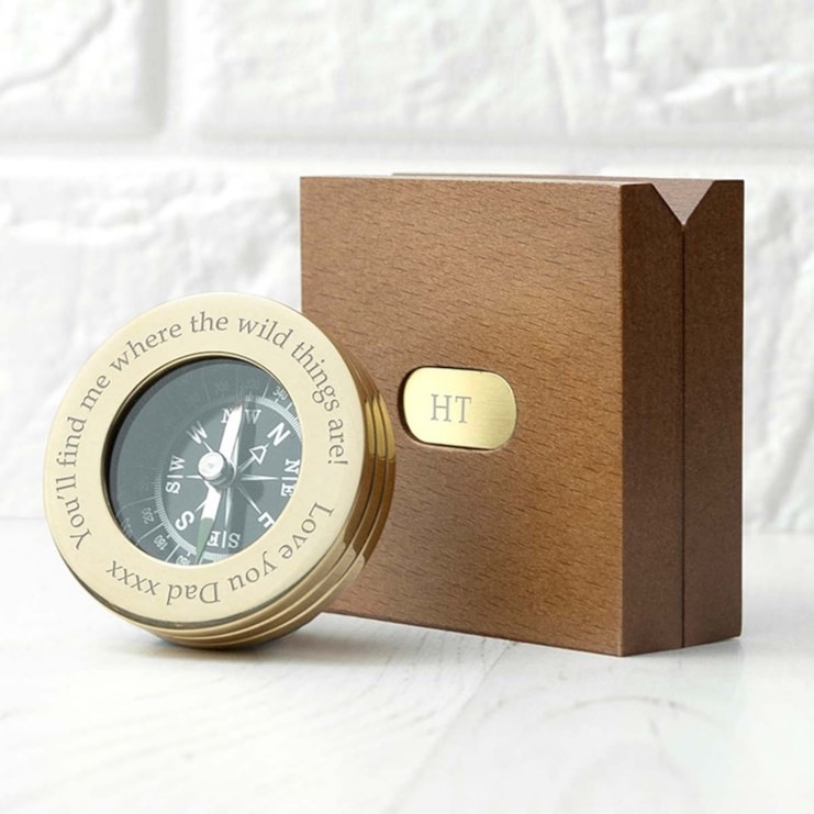 Personalised Brass Traveller's Compass Personalised Brass Traveller's Compass