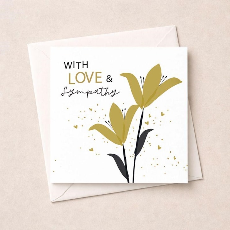 Sympathy Card - Gold Lillies Sympathy Card - Gold Lillies