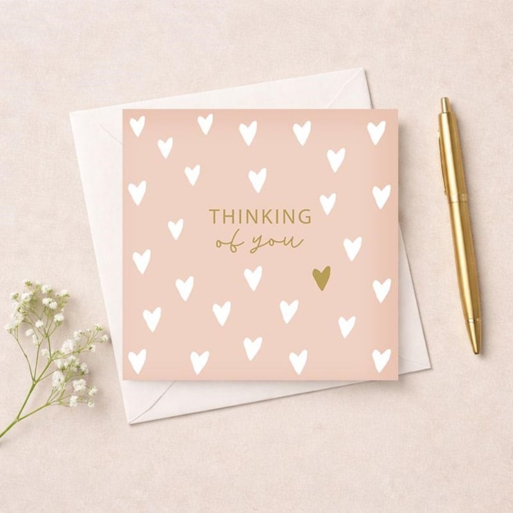 Thinking Of You Card - Hearts