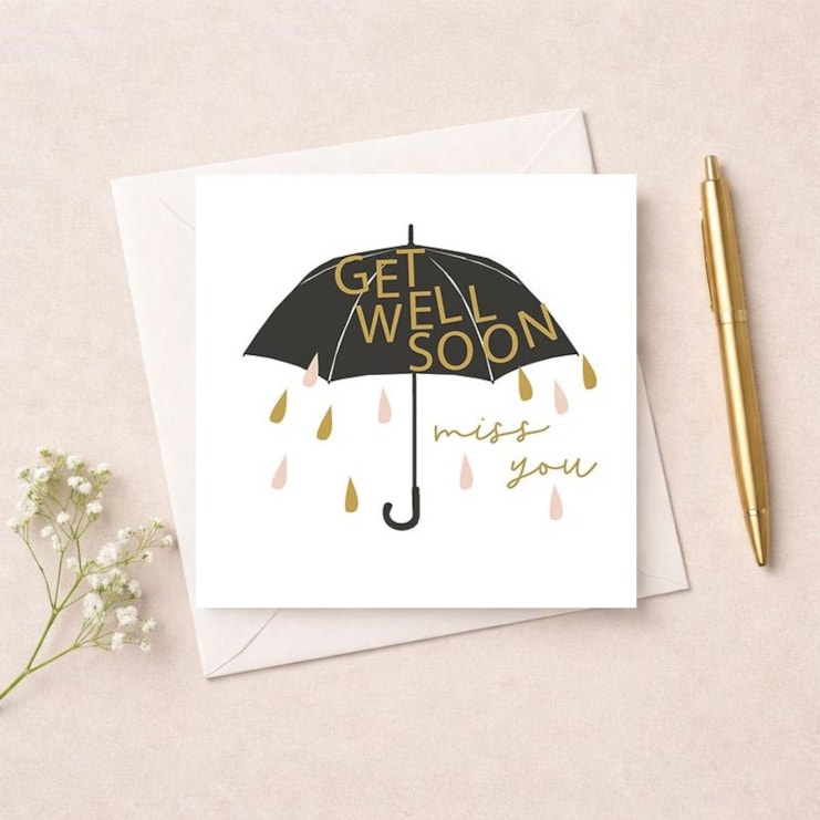 Get Well Soon Card - Umberella