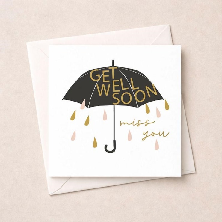 Get Well Soon Card - Umberella Get Well Soon Card - Umberella
