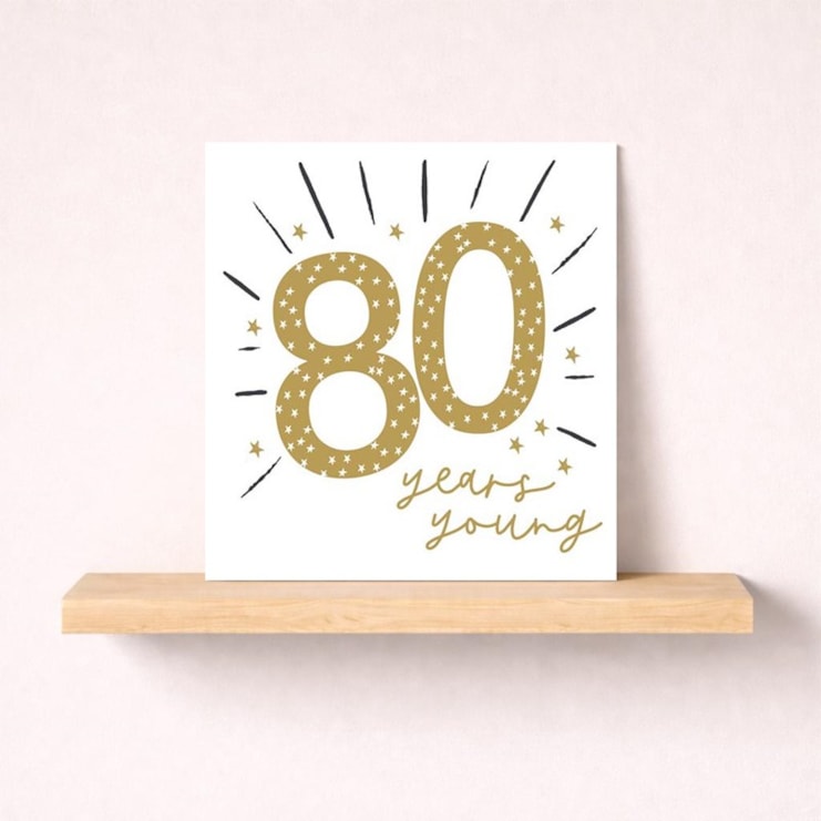 Age 80 Birthday Card - Stars