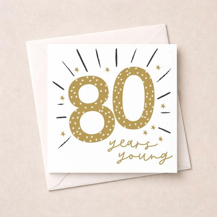 Age 80 Birthday Card - Stars