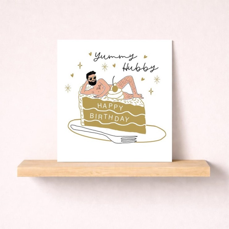 Husband Birthday Card - Yummy Cake Husband Birthday Card - Yummy Cake