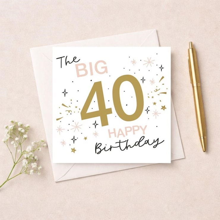 Age 40 Birthday Card - Stars Age 40 Birthday Card - Stars