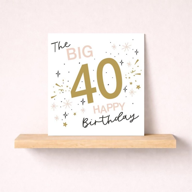 Age 40 Birthday Card - Stars
