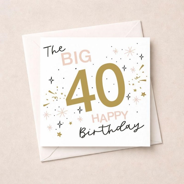Age 40 Birthday Card - Stars