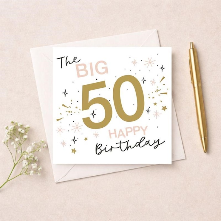 Age 50 Birthday Card - Stars