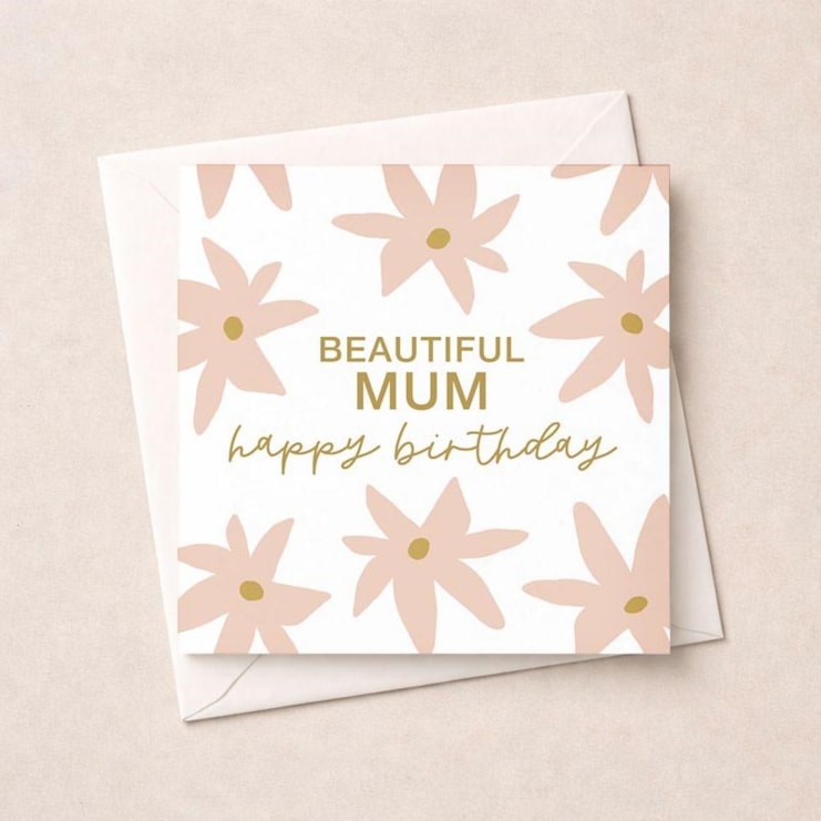 Mum Birthday Card - Pink Flowers