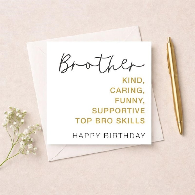 Brother Birthday Card - Top Bro Skills