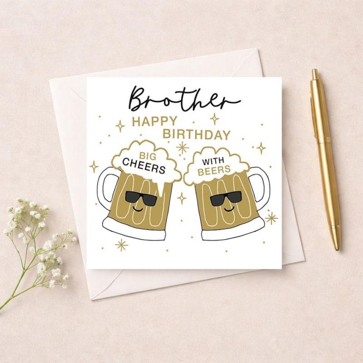 Brother Birthday Card - Big Cheers With Beers Brother Birthday Card - Big Cheers With Beers