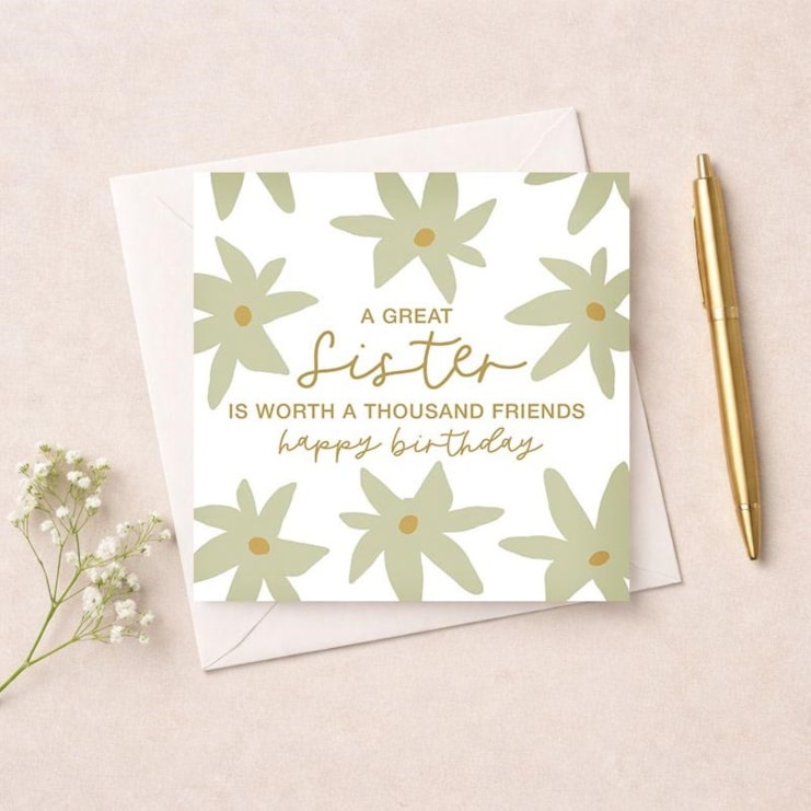 Sister Birthday Card - A Great Sister