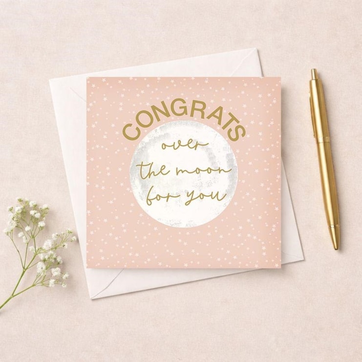 Congratulations Card - Over The Moon