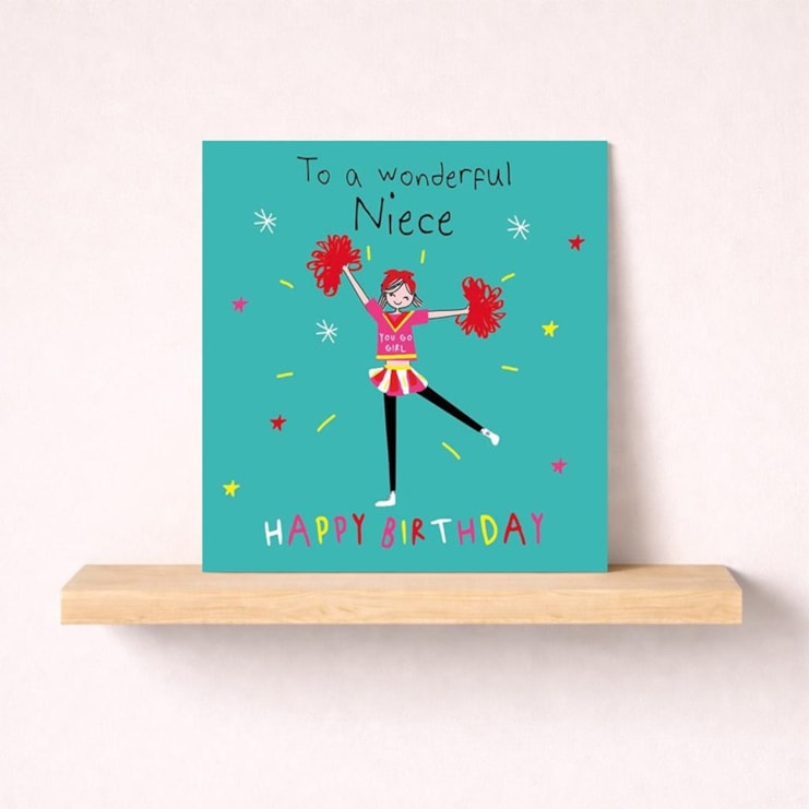 Niece Birthday Card - Cheerleader