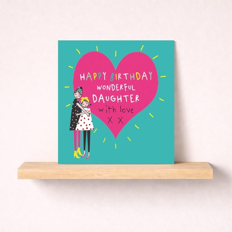 Daughter Birthday Card - Pink Heart Daughter Birthday Card - Pink Heart
