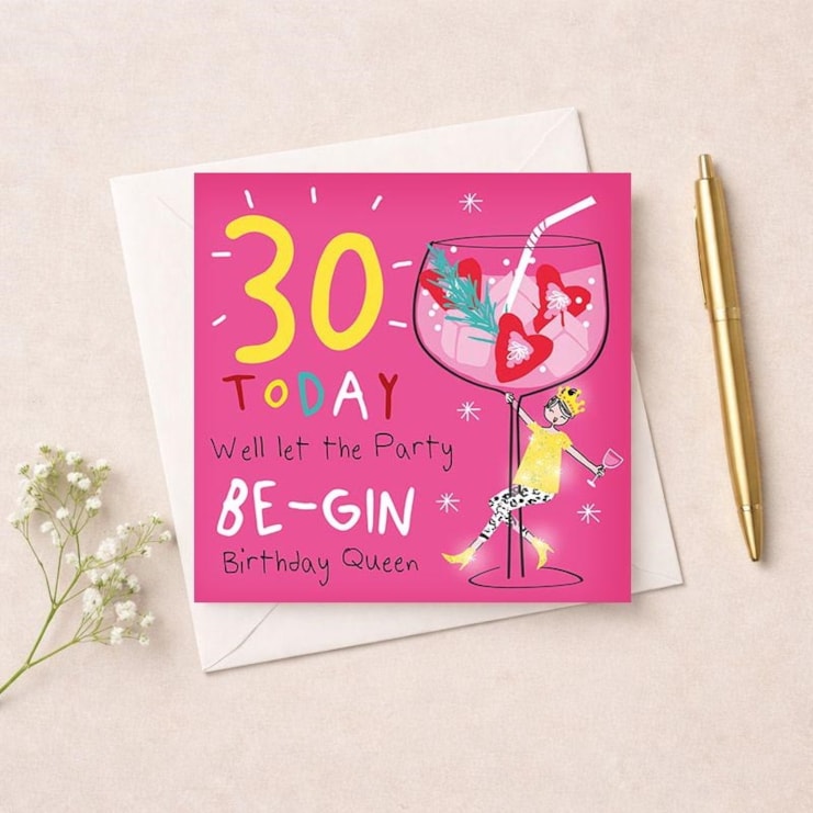 Age 30 Birthday Card - Let The Party Be-Gin Age 30 Birthday Card - Let The Party Be-Gin