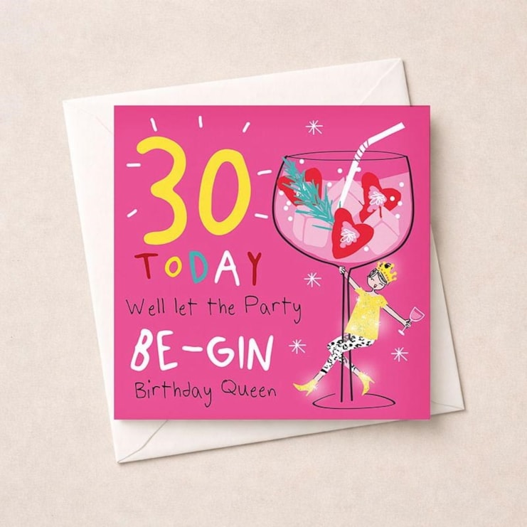 Age 30 Birthday Card - Let The Party Be-Gin