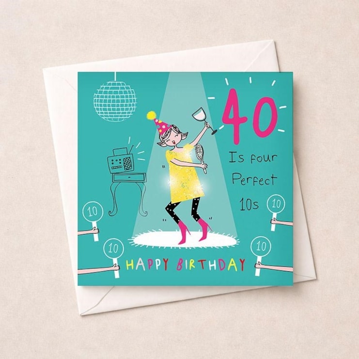 Age 40 Birthday Card - Four Perfect 10s Age 40 Birthday Card - Four Perfect 10s