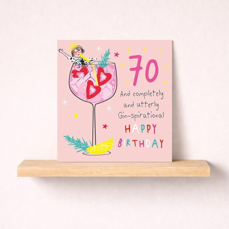 Age 70 Birthday Card - Gin-spirational Age 70 Birthday Card - Gin-spirational