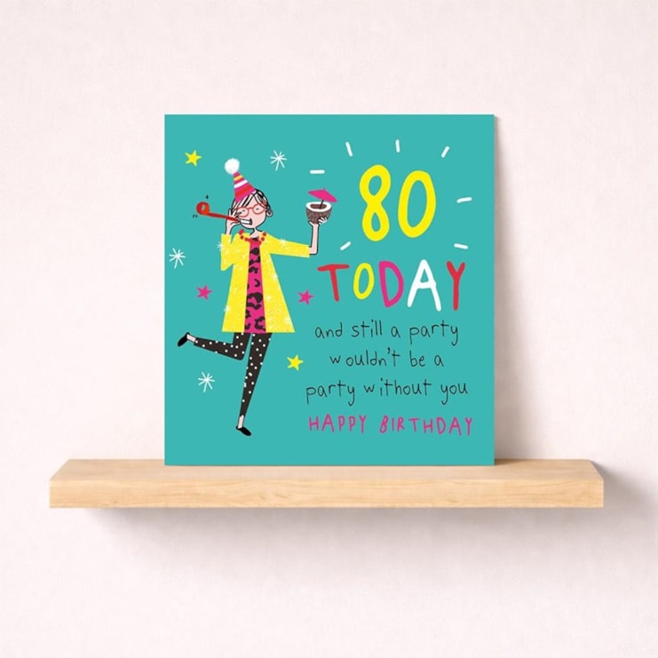 Age 80 Birthday Card - Party Age 80 Birthday Card - Party