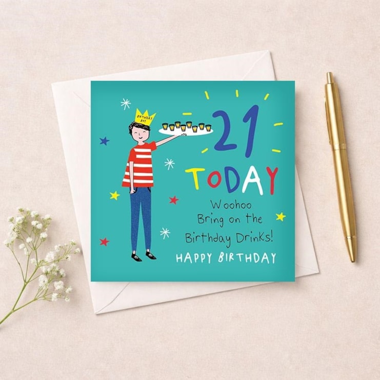 Age 21 Birthday Card - Birthday Drinks Age 21 Birthday Card - Birthday Drinks